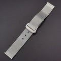 2023 New 20 22mm Full Salad Silk Haima 007 Folding Buckle Butterfly Buckle Stainless Steel Mesh Band Watch Band