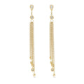 Gemnel Fashion Korea Style Women Jewelry 925 Silver Tassel Long Chain Earrings