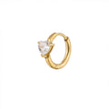Dainty Stainless Steel Heart Zircon Charm Earring 18k Gold Plated Hoop Earrings