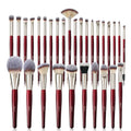Professional Luxury Burgundy Red Makeup Brush Set 30pcs Vegan Synthetic Wood  Powder Foundation Blending Brushes Private Label