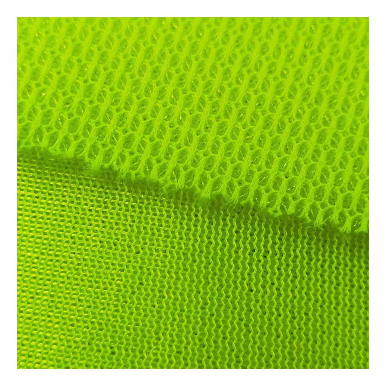 100% Polyester Breathable Mesh Fabric Tricot Reflective Silk Colorful 150cm Knitted Medium Weight for Sofas Bags Girls' Clothing