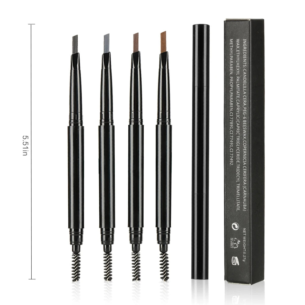 VV-33r Custom Label Eyebrow Pencils Slim Waterproof Private Label Triangle Brow Pencil and Brush