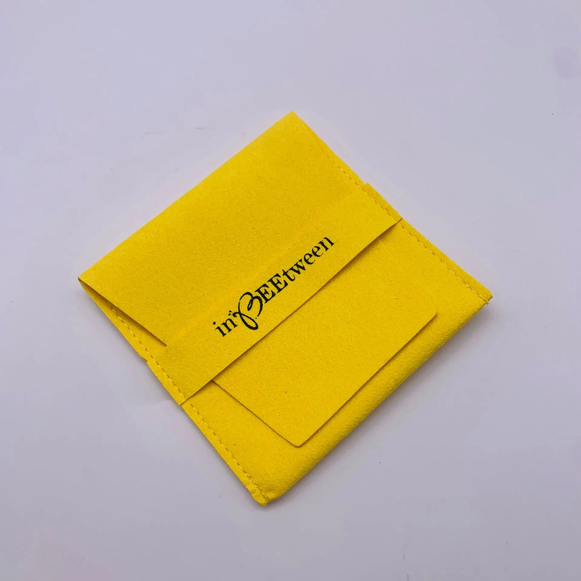 Custom Logo Luxury Microfiber Velvet Suede Packaging Bag Dusty Yellow Band Silk Screen Printed for Jewelry Pouch Gift for