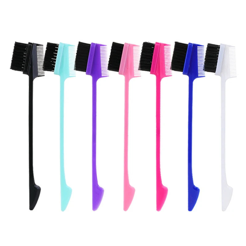 Custom Hair Tools Hair Edge Brush Double Sided Eyebrow Comb Edge Control Brush With Logo
