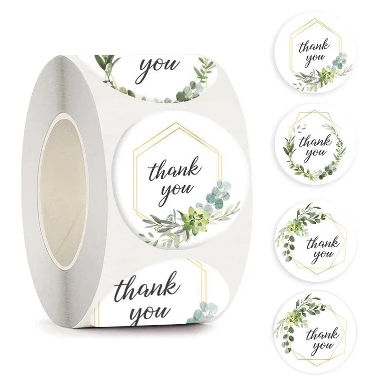 Customized Art Paper Thank You Stickers for Small Business Colorful Packaging Labels Handmade
