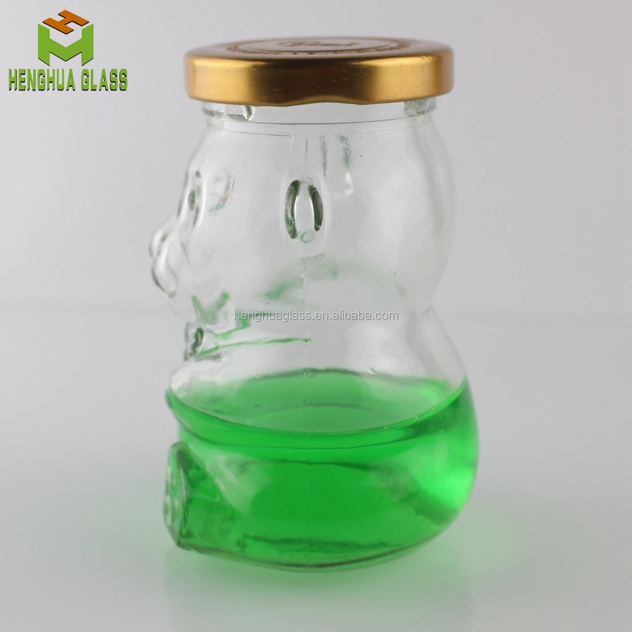 Manufacturer Custom 250ml 8oz Bear Shape Glass Jar Special Animal Shape Glass Honey Jar Candy Pickles Jar with Lid