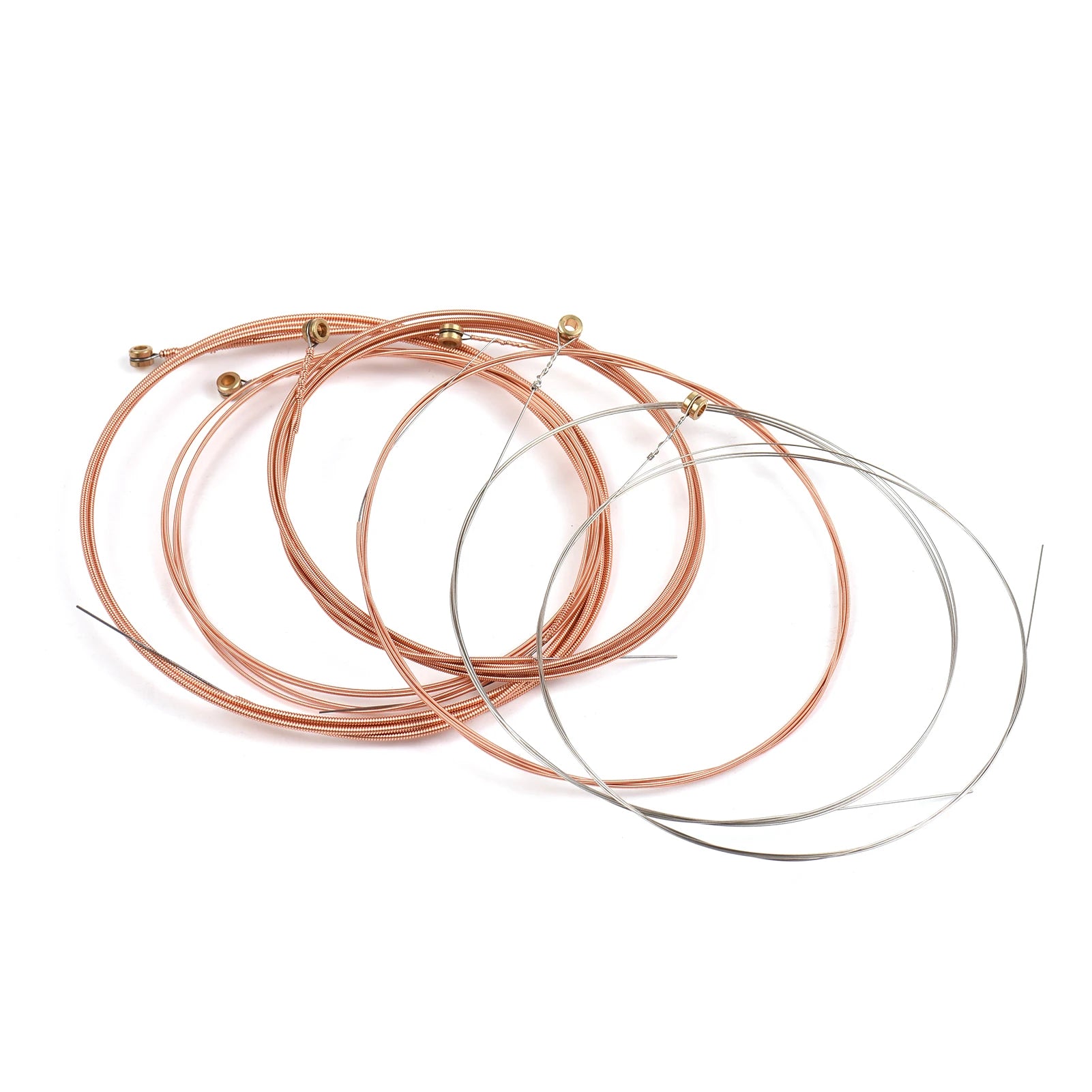 6 PCS Guitar Strings Acoustic Steel Core Phosphor Copper Alloy Wound Strings for 6 Strings Guitar