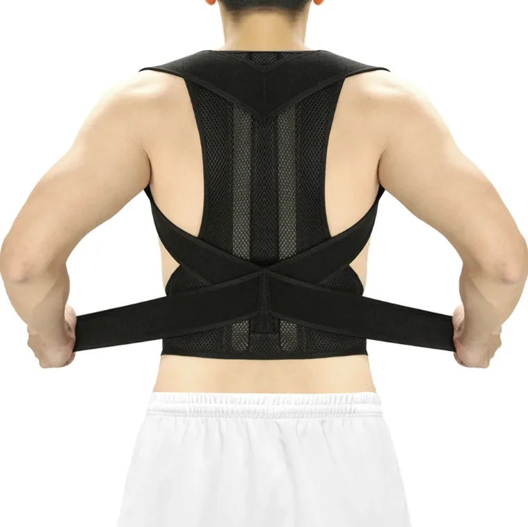 Nylon Shoulder Lumbar Adjustable Posture Corrector Belt Upper Back Support Strap Universal Brace Belt for Men and Women