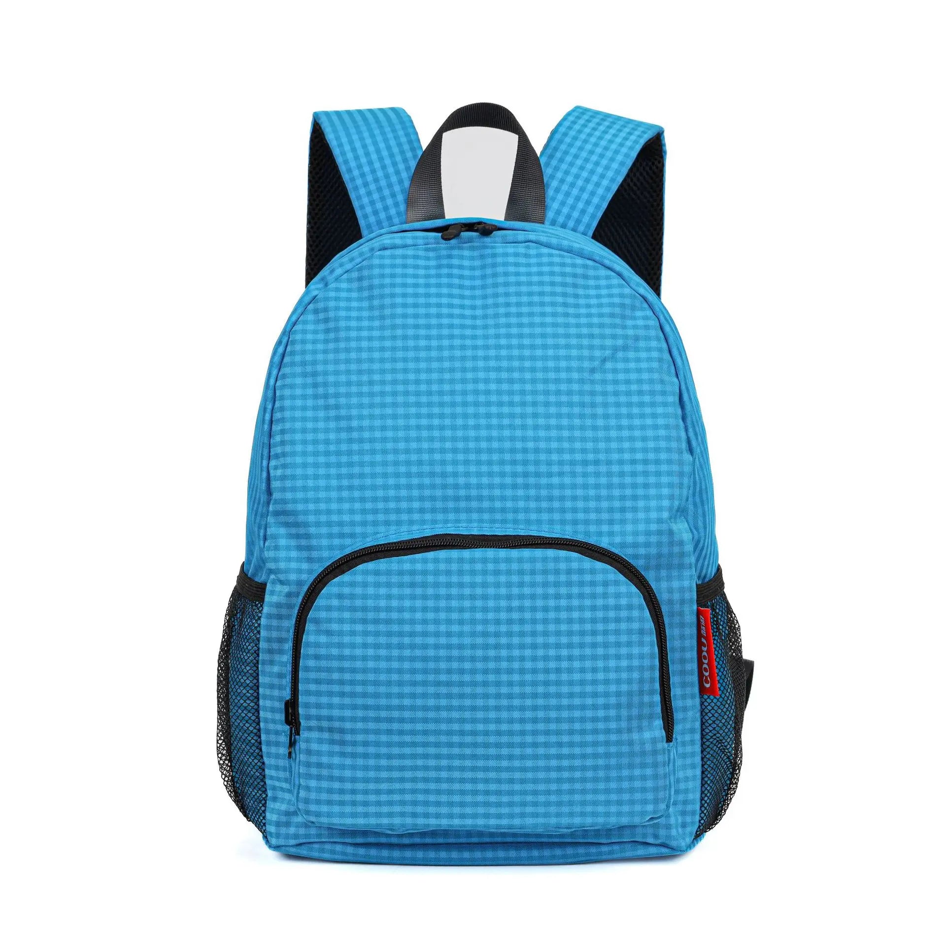 Environmentally Friendly Recycled Material Folding Backpack with Dual Shoulder Straps for Outdoor Activities.