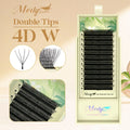 Medylashes Custom Black Double Yy Lash W Eyelash Extensions 3D 4D 5D Volume 0.07D 10Mm Fan W-Shaped Lash Premades Clover Lash