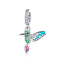 925 Sterling Silver Kingfisher Bird Dangles Charms Fit Bracelet & Necklace Pendant Fashion Delicate Jewelry SCC991