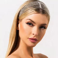 Shiny Diamond Personalized Stretch Headband Trending Multi Layer Alloy Inlaid Rhinestones Elastic Hair Bands for Women