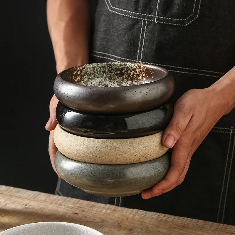 Wholesale Ramen Soup Serving Bowl Set Round Soup Noodle Cereal Salad Fruit Pasta Ceramic Bowl