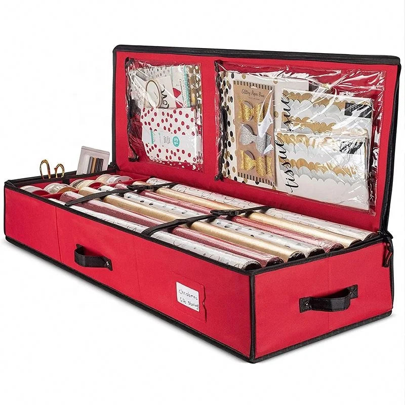 Fits 24 Rolls Christmas Gift Wrap Storage Christmas Wrapping Paper Storage Bag