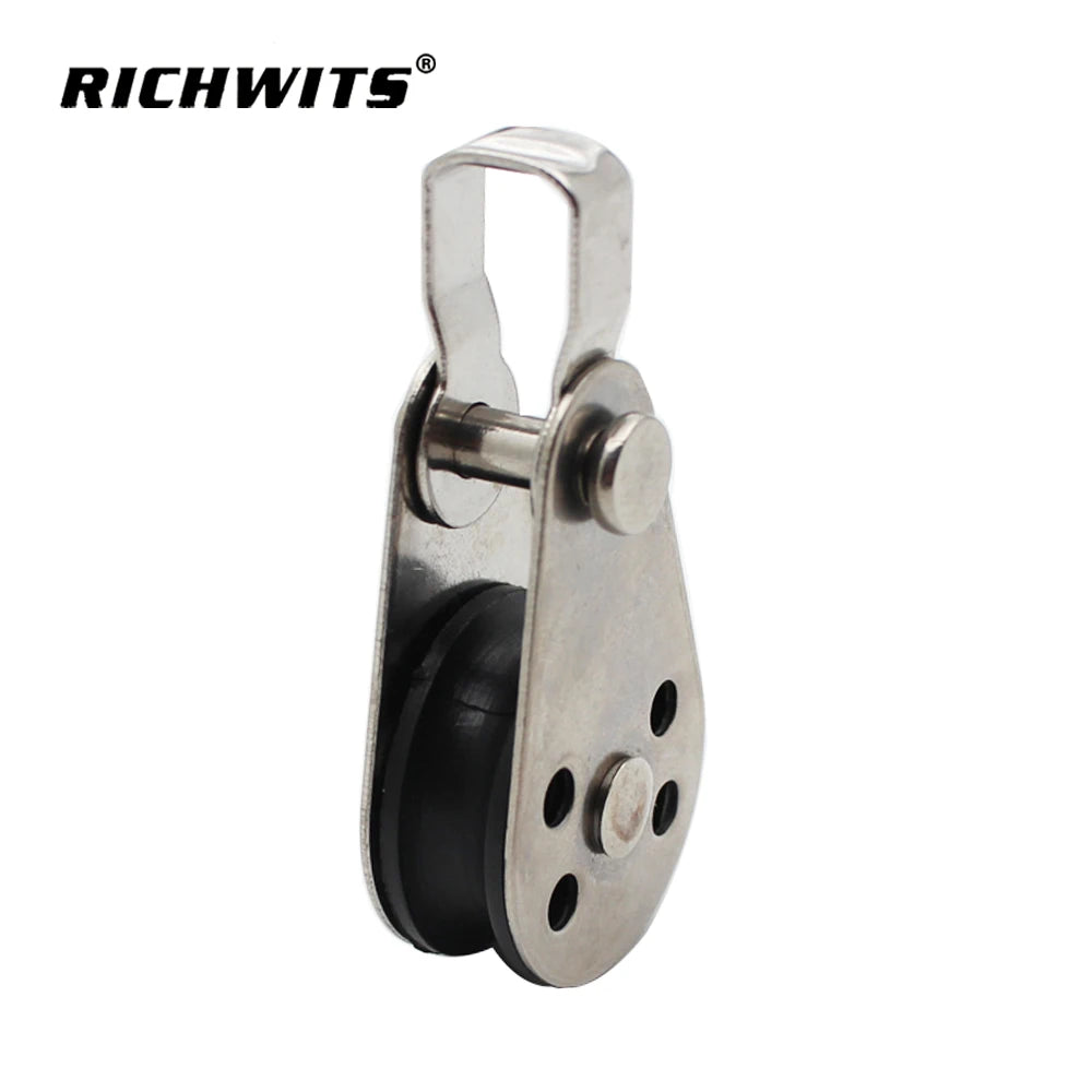 25mm Stainless Steel 304  Hardware Rigging Wire Rope Block Tensioner Nylon Pulley