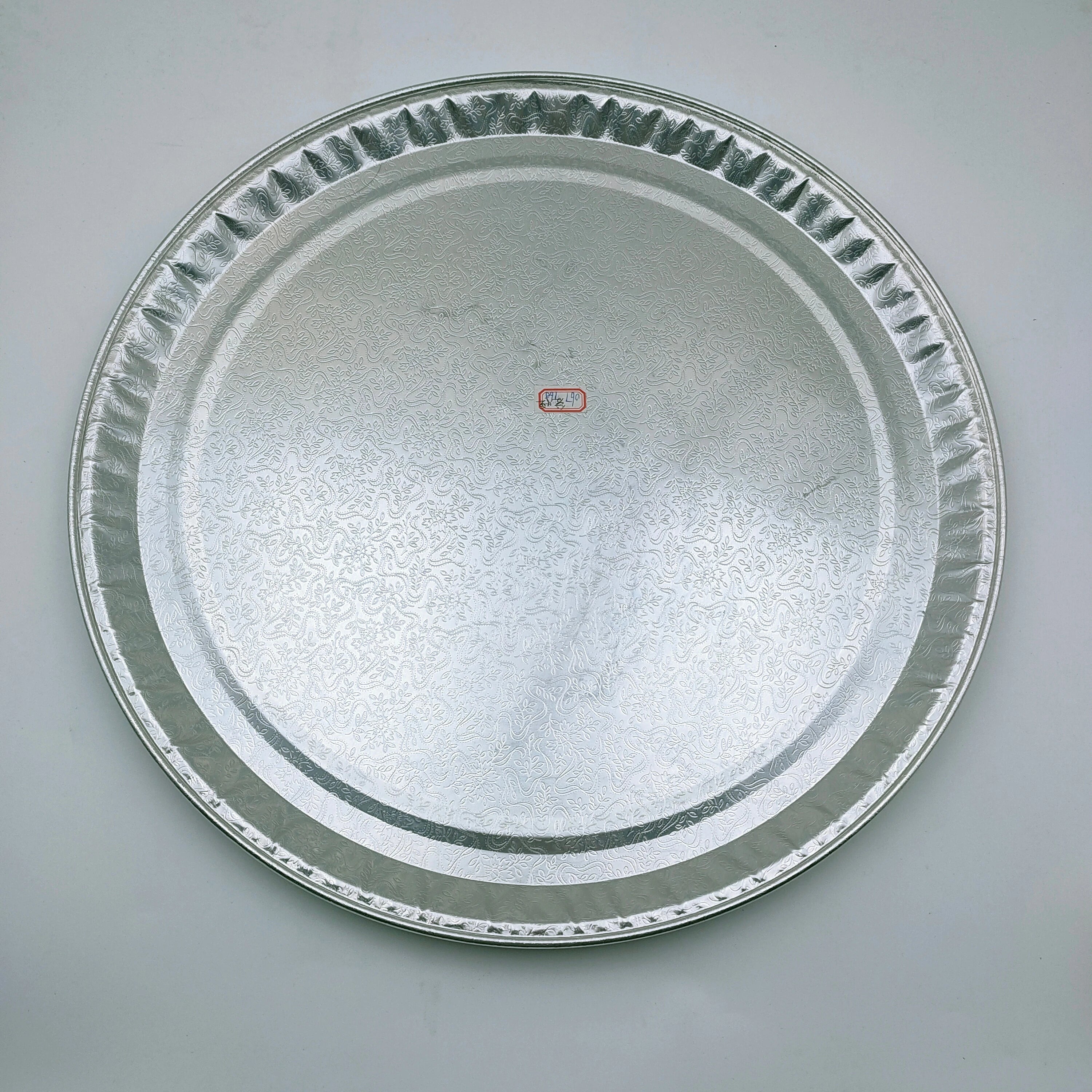 Custom 16 Inch Pizza Pans Aluminum Foil Catering Tray with Plastic Dome Lid Cake Serving Foil Pans