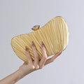 New Style Elegant Polyester Ladies Purse Chain Clutch Bags Women's Luxury Pleated Banquet Dress Evening Bag