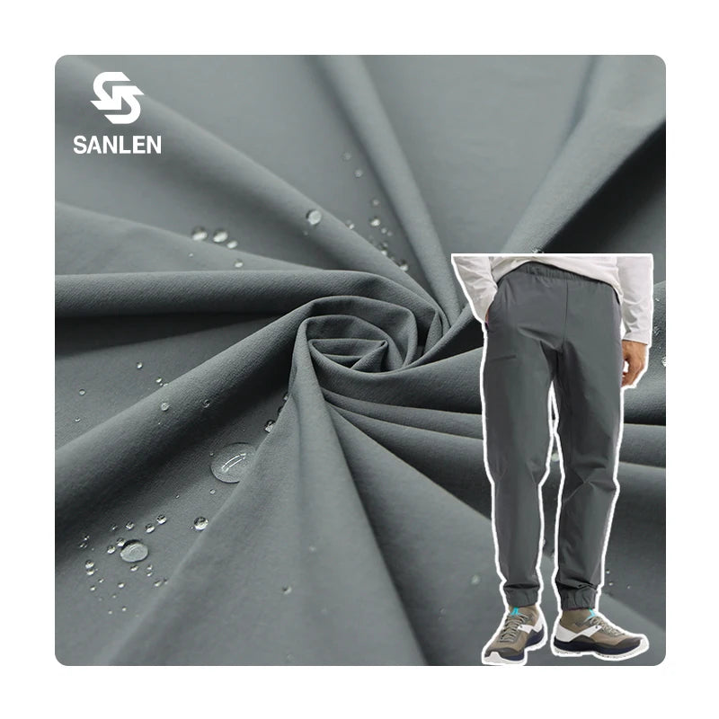 Water Proof Outdoor Jacket Woven 90% Nylon 10% Spandex Slacks 4 Way Stretch Fabric for Hiking Pants