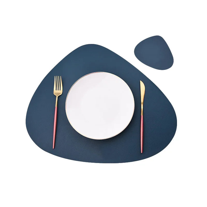 PU Placemats for Table Waterproof Non-Slip Insulation Leather Place Mats Set Nordic Style Christmas Coaster Cup Mat