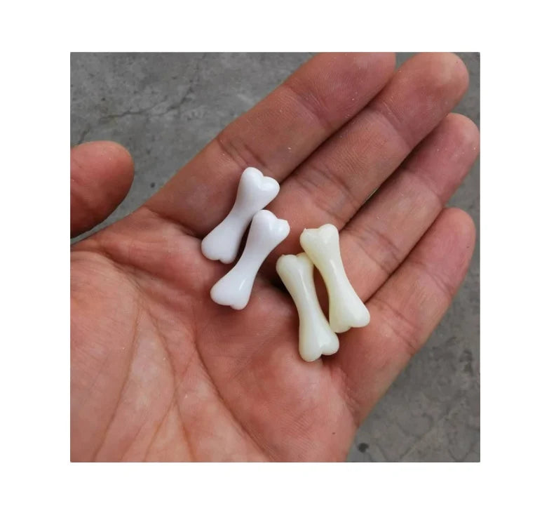 25mm White Acrylic Mini Bones Small Statue Figurine Crafts Figure Ornament Miniatures Home Decoration