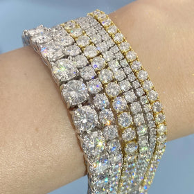 Hip Hop Mens Jewelry 3mm 4mm 5mm VVS Moissanite Diamond 10K Gold 14K Gold Iced Out Tennis Chain Bracelet