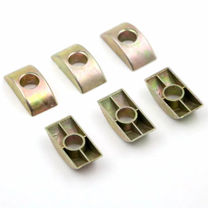 Galvanized Furniture  Connector Insert Hardware Half Moon Shape Round Nut Half  Nuts