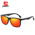DUBERY FACTORY 2026 Custom Rimless Blue and Red Square Frame Sunglasses Men's Fashion Oem with Custom Logo