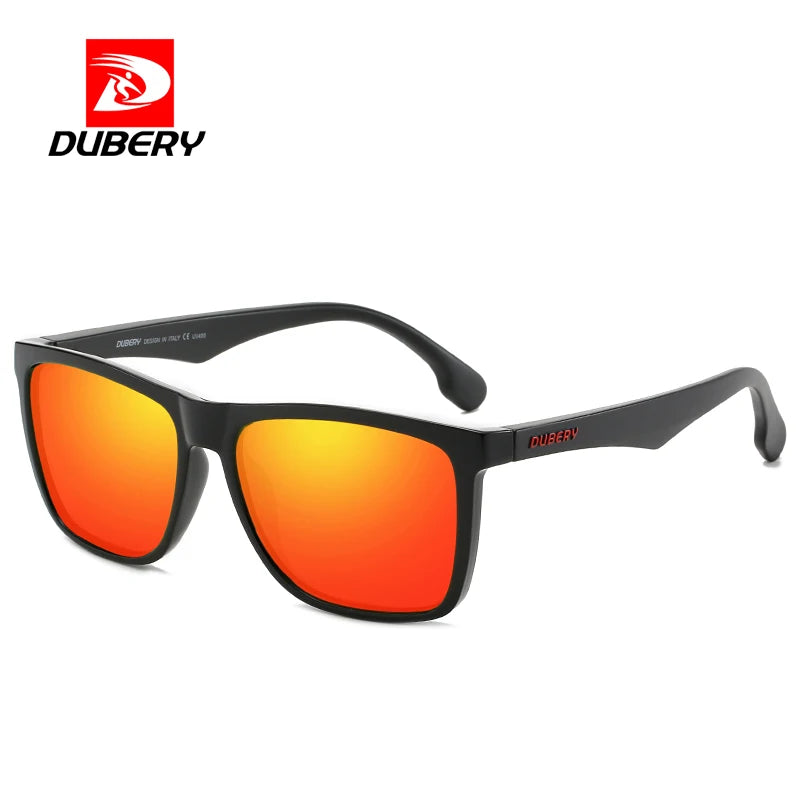 DUBERY FACTORY 2026 Custom Rimless Blue and Red Square Frame Sunglasses Men's Fashion Oem with Custom Logo
