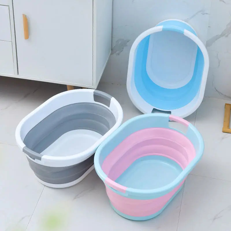 High-quality Design 24L Household Clothing Storage Foldable Laundry Container Plastic Silicone Foldable Laundry Basket