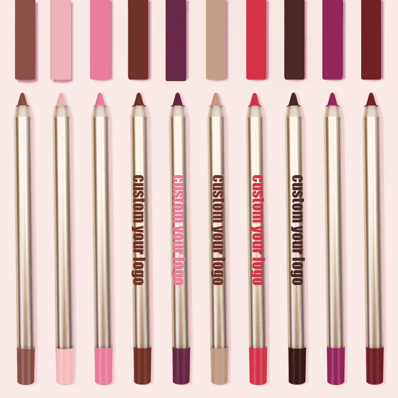 Wholesale Cruelty Free Cream Lip Liner Private Label Vegan 15 Colors Matte Waterproof Lip Liner