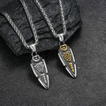 316L Stainless Steel Viking Spear Pendant Necklace Biker Party Jewelry Necklace Viking Arrow Pendant Triangle Rune Necklace