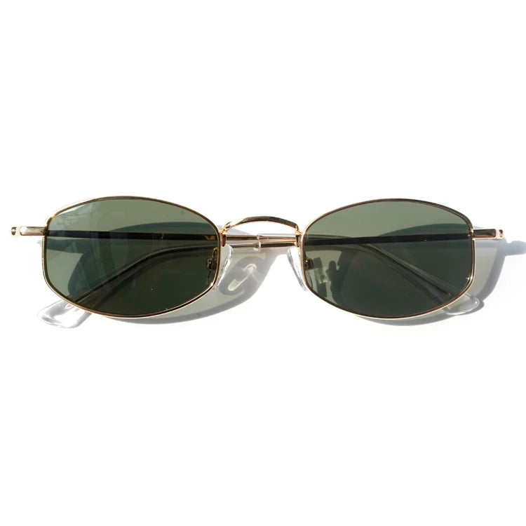 Finione18K Gold Metallic Sunglasses Metal Polygon Metal Hinge Sunglasses Rectangle Sunglasses Custom Metal logo