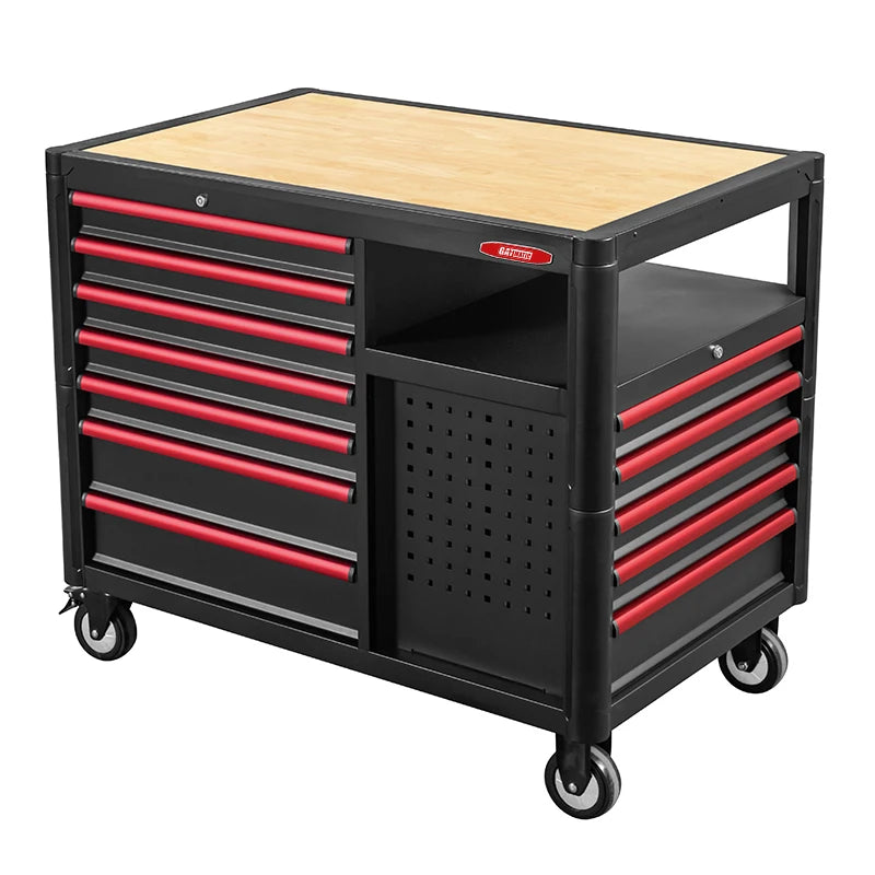 GATmatic Heavy-Duty Stainless Steel Rolling Workbench Large Tool Storage Cabinet Mechanics Repair Tools