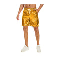 Mardi Gras Party Men's Metallic Shorts Shiny Rave Sparkly Shorts with Pockets