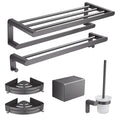 Bathroom Accessories Set Aluminum Hardware Set Hardware Matte Gray Six Pieces Toilet Bathroom Set Accessories