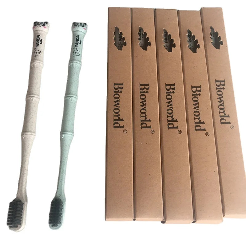 Cartoon Panda Adult Bamboo Fiber Toothbrush Mould Biodegradable Plastic with Soft Bamboo Charcoal Adult Toothbrushes