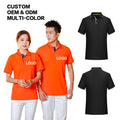 Business Custom Embroidery Printing Logo 190GSM Polyester Men's Polo Shirts Short Sleeve Summer Golf Shirt Casual Collared Shirt