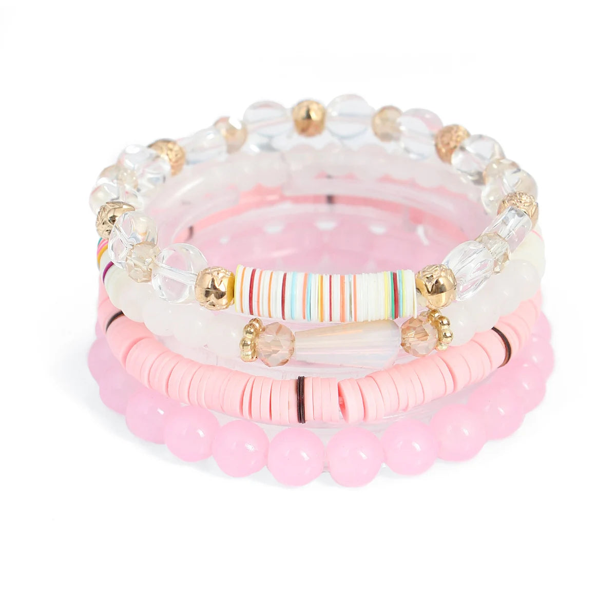 Good Quality Bohemian Handmade Bracelet Jewelry MultiColorful Glass Bead Stretchy Bracelet Set for Women