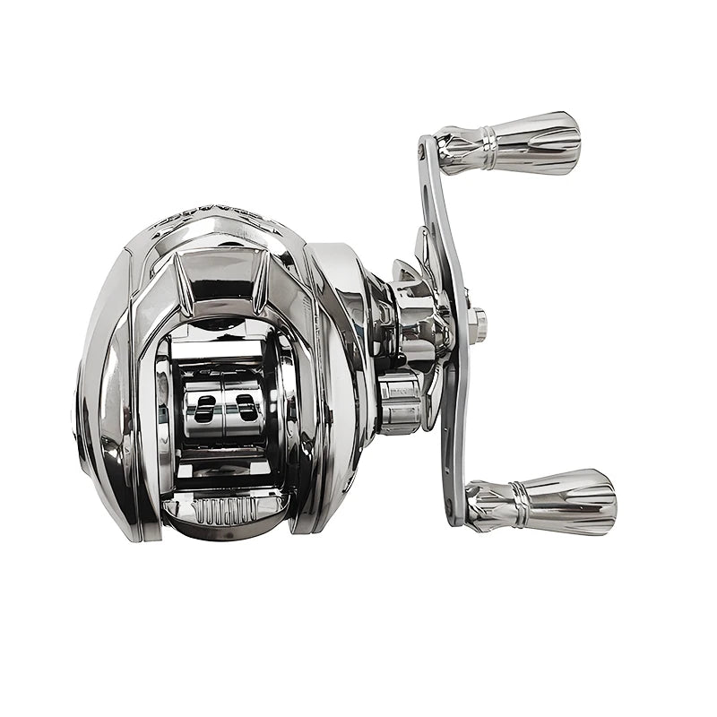 KALIOU S179 S180 18+1BB 7.2:1 Gear Ratio Silver Metal Spool Waterproof  Saltwater Deep Sea Fly Baitcasting Fishing Reels