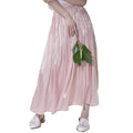 2026 New Arrival Prairie Chic Cotton Long Maxi Skirt Ladies Pleated Plain Color Shiny Long Casual Maxi Skirt