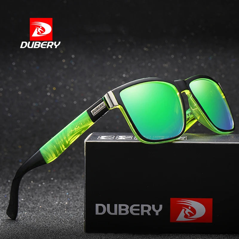 DUBERY 2026 Unisex Adult Polarized UV400 Sunglasses Blue and Red Frame Colors Fashionable Gafas Polarizadas for Men and Women