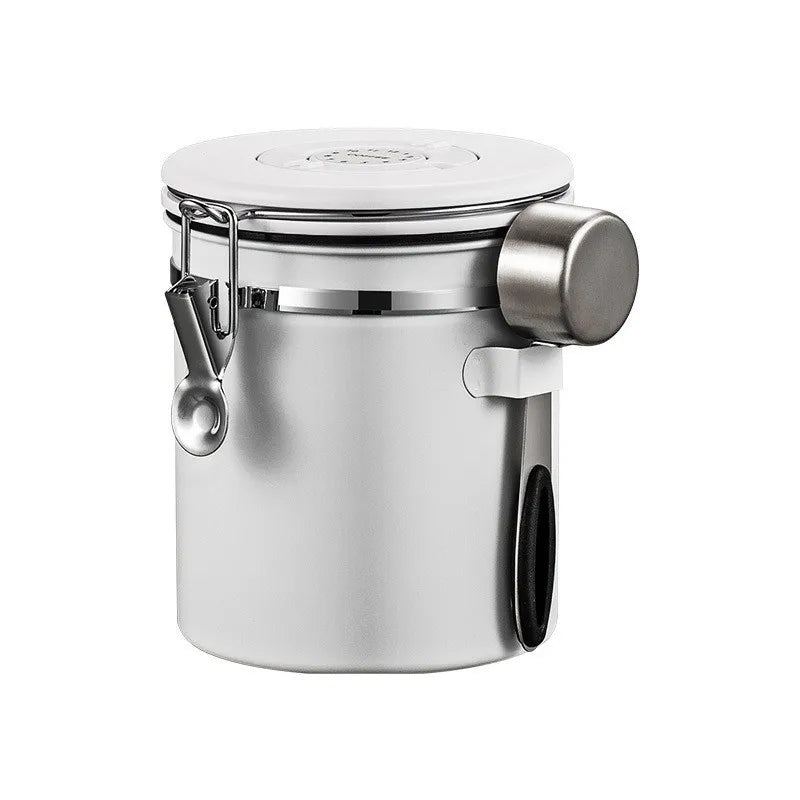 Large Capacity Creative Coffee Storage Sealed Tank with Measuring Scoop Vacuum Valve Scoop Coffee Bean Storage Containers