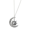 Silver and Gold Sun Moon Necklace with Diamond Classic Ice and Fire Jewellery for Anniversaries Made of Alloy