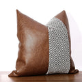 American Style Solid Color Diamond Pattern Stitching Cushion Cover PU Faux Leather Throw Pillow Cover Case