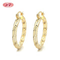 Wholesale Earrings Women Stylish Brass Zircon Hoop Custom Earrings 18K Plated Laminated Gold Jewelry Joyeria