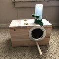 Avery Modern Wooden Bird Bamboo Cage Box for Parakeet Budgie Cockatiel Breeding Furniture for Bird Nesting in Living Room