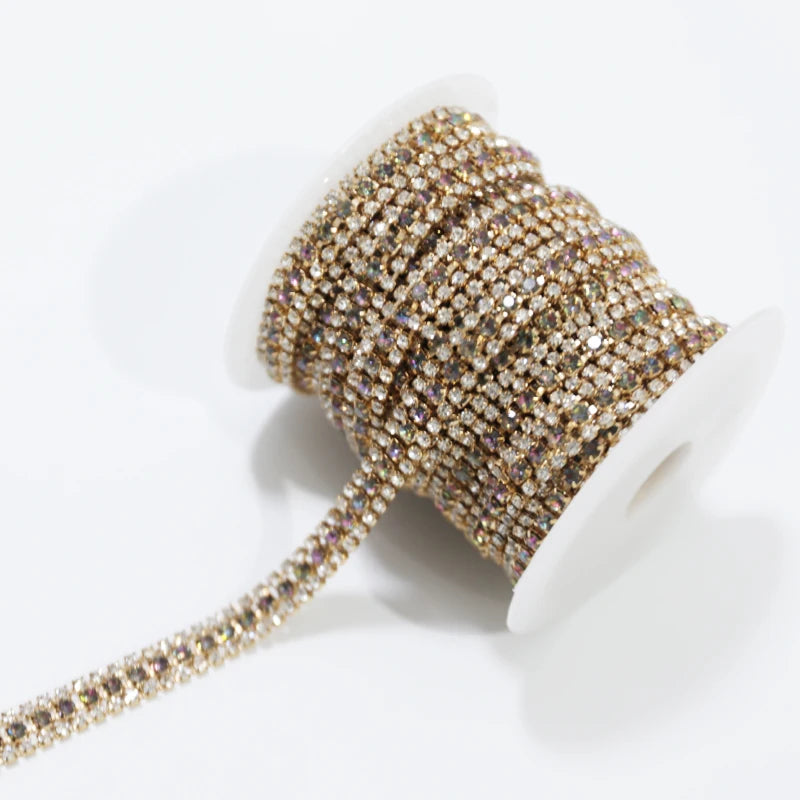 Diamond Sewing Trim Applique Elegant Crystal Rhinestones Chains for Garment & Shoe Decor Sew-on Dress Decoration