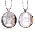 Ebuty Quantum Scalar Energy Children's Pendant Fingerprint Pattern Silver Gold Rose Gold Stainless Steel Necklace Gold Plating