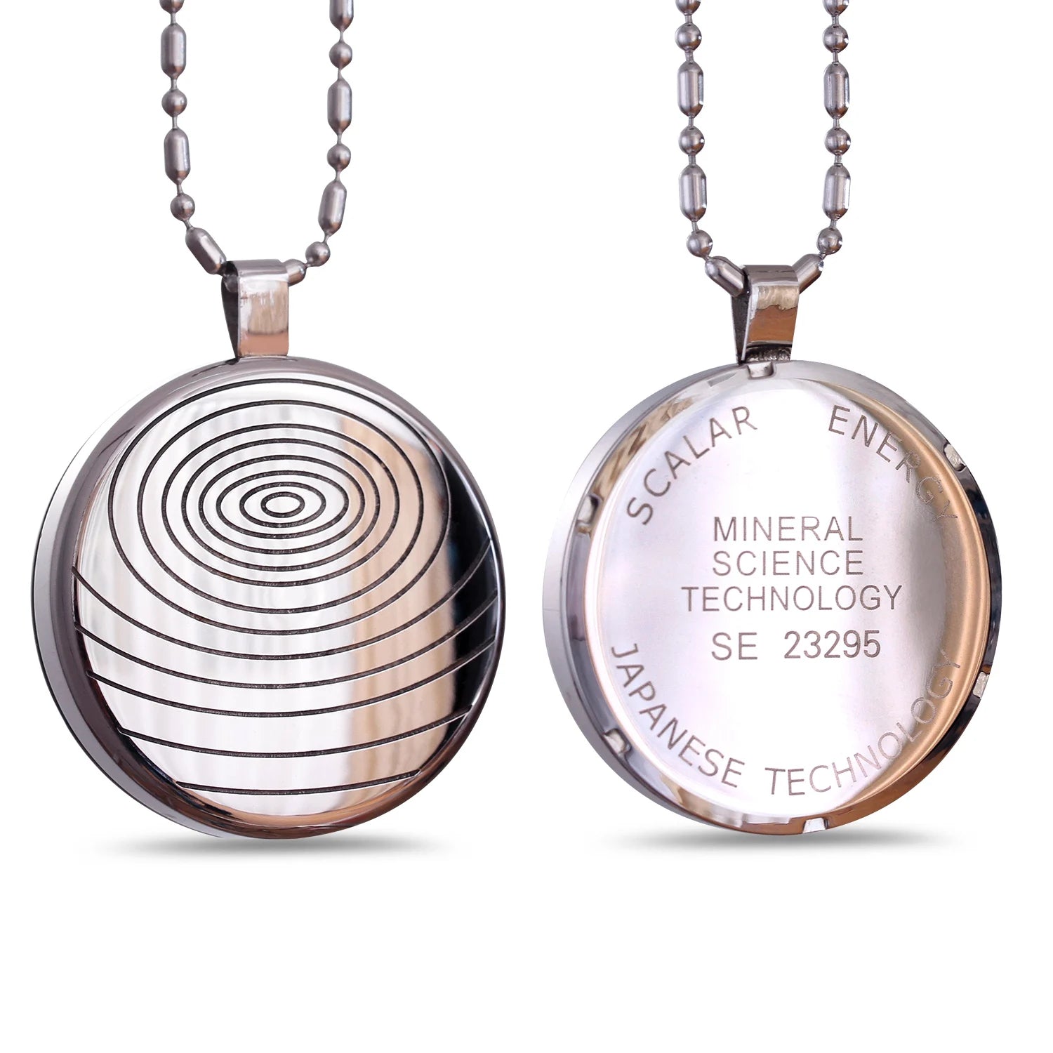 Ebuty Quantum Scalar Energy Children's Pendant Fingerprint Pattern Silver Gold Rose Gold Stainless Steel Necklace Gold Plating