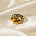 New Arrival Ins Popular 18K Gold Plated Triple Layered Chunky Finger Ring Stainless Steel Rings for Women